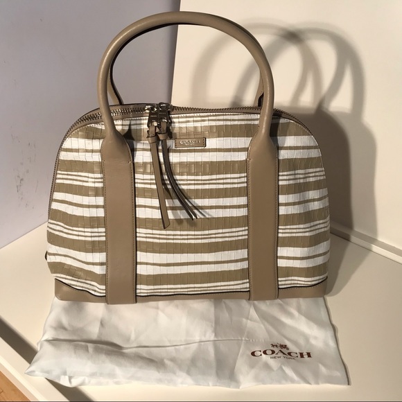 Coach Woven LeatherPreston Convertible Satchel Bag (Rare) - Picture 1 of 10